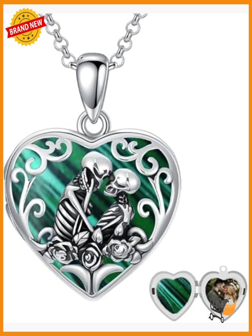 925 Sterling Silver Heart Locket Necklace for Ashes Photo Keepsake